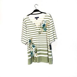 NWT Two Karen Scott Plus Havana Floral Top #4